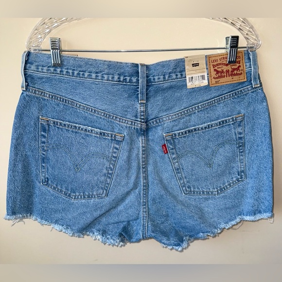 Levi's Blue High-Waisted Jean Shorts - Picture 4 of 5